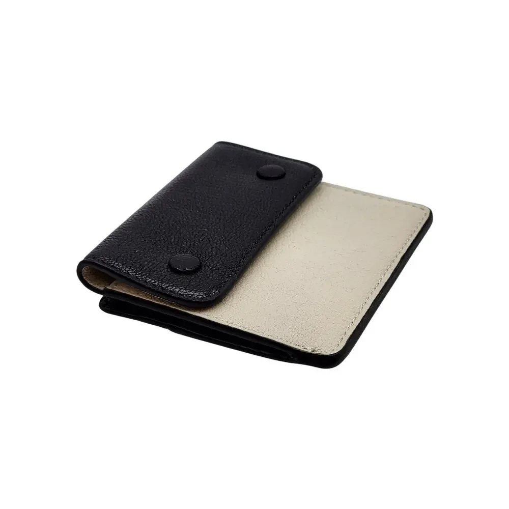 Maison Margiela Four Stitch Leather Card Holder Black Beige - NWB